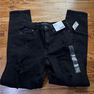 Aeropostale Black Ripped Straight Leg Jeans